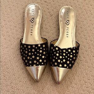 Katy Perry Collections Black and Gold Star Mules